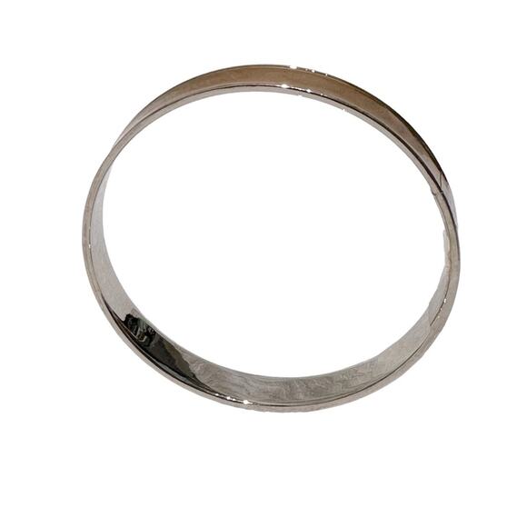 DKNY  - Stainless Steel Enameled Bangle Bracelet with Logo Plate, EUC - Picture 6 of 12